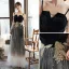 Mode Noire Robe De Soirée 2020 Princesse Bretelles Spaghetti Étoile Paillettes Faux Diamant En Dentelle Fleur Sans Manches Dos Nu Longue Robe De Ceremonie