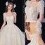 Luxe Champagne Robe De Mariée 2020 Princesse Encolure Dégagée Perlage Gland Paillettes En Dentelle Fleur Manches Courtes Dos Nu Royal Train