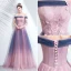 Charmant Dégradé De Couleur Rougissant Rose Robe De Soirée 2020 Princesse De l'épaule Glitter Perlage Cristal Paillettes En Dentelle Fleur Sans Manches Dos Nu Longue Robe De Ceremonie