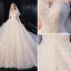 Charming Ivory Lace Flower Wedding Dresses 2020 Ball Gown Strapless Sequins Sleeveless Backless Royal Train