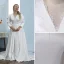 Schlicht Ivory / Creme Satin Plus Größe Brautkleider / Hochzeitskleider 2021 A Linie Eckiger Ausschnitt 3/4 Ärmel Hof-Schleppe Hochzeit