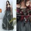 Chic / Belle Noire Robe De Bal 2020 Princesse Bretelles Spaghetti Perlage En Dentelle Fleur Sans Manches Dos Nu Longue Robe De Ceremonie