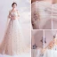 Fashion White Prom Dresses 2020 A-Line / Princess Off-The-Shoulder Beading Pearl Star Sequins Sleeveless Backless Chapel Train Formal Dresses