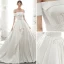 High End Ivory / Creme Satin Brautkleider / Hochzeitskleider 2020 A Linie Off Shoulder Perle Pailletten Kurze Ärmel Rückenfreies Kathedrale Schleppe