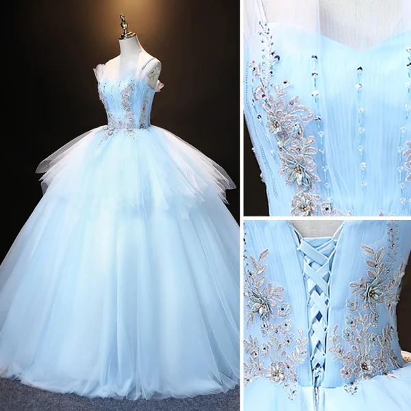 Elegant Champagne Brudekjoler 2018 Prinsesse Blonder Appliques Kjæreste Ryggløse Uten Ermer Domstol Tog Bryllup
