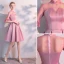 Chic / Beautiful Candy Pink Homecoming Graduation Dresses 2020 A-Line / Princess High Neck 1/2 Sleeves Knee-Length Formal Dresses