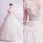 Charmant Ivoire Robe De Mariée 2020 Robe Boule De l'épaule Glitter Perlage Paillettes En Dentelle Fleur Appliques Manches Courtes Dos Nu Longue