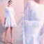 Elegante Ivory / Creme Heimkehr Quaste Abiballkleider 2020 A Linie Rundhalsausschnitt 3/4 Ärmel Schleife Kurze Festliche Kleider
