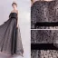Chic / Beautiful Black Homecoming Spotted Graduation Dresses 2020 A-Line / Princess Strapless Sleeveless Backless Floor-Length / Long Formal Dresses
