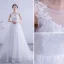 Abordable Blanche Robe De Mariée 2020 Princesse Encolure Dégagée En Dentelle Fleur Sans Manches Dos Nu Tribunal Train
