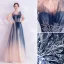 Charmant Marineblau Abendkleider 2020 A Linie Bandeau Perlenstickerei Pailletten Spitze Blumen Ärmellos Rückenfreies Lange Festliche Kleider