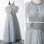 Élégant Gris Robe De Soirée 2020 Princesse Encolure Dégagée Perlage Glitter Paillettes Sans Manches Dos Nu Longue Robe De Ceremonie