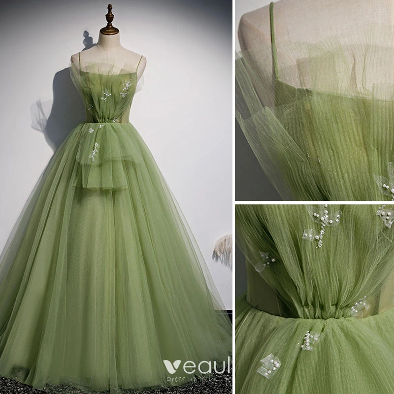 slim fit dress slacks Vintage Beaded Midi Fairy Dress With Sharkbite Hem In Olive-Olive / Regular  / 0 main image 1