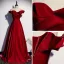 Élégant Bordeaux Satin Robe De Soirée 2020 Princesse De l'épaule Sans Manches Dos Nu Longue Robe De Ceremonie