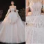 Luxury / Gorgeous Charming Champagne Wedding Dresses 2020 Ball Gown Beading Lace Sequins Strapless Sleeveless Backless Royal Train