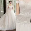 Luxury / Gorgeous Charming Champagne Wedding Dresses 2020 A-Line / Princess Ruffle Off-The-Shoulder Beading Backless Rhinestone Sequins Sleeveless Court Train