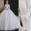 Luxe Ivoire Perlage Perle En Dentelle Fleur Robe De Mariée 2021 Robe Boule De l'épaule Manches Courtes Dos Nu Royal Train Mariage