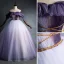 Elegant Purple Quinceañera Prom Dresses 2020 Ball Gown Off-The-Shoulder Glitter Beading Short Sleeve Backless Floor-Length / Long Formal Dresses