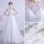 Élégant Ivoire Robe De Mariée 2020 Princesse Encolure Dégagée En Dentelle Fleur Sans Manches Tribunal Train
