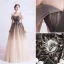 Élégant Chocolat Dégradé De Couleur Robe De Bal 2020 Princesse De l'épaule Perlage Paillettes Manches Courtes Dos Nu Longue Robe De Ceremonie