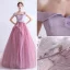 Charming Candy Pink Prom Dresses 2020 A-Line / Princess Off-The-Shoulder Beading Rhinestone Sequins Sleeveless Backless Floor-Length / Long Formal Dresses