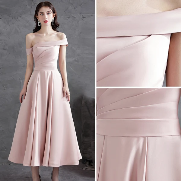 Chic / Beautiful Champagne Evening Dresses 2018 A-Line / Princess Sequins Scoop Neck Sleeveless Floor-Length / Long Formal Dresses