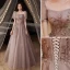 Chic / Beautiful Burgundy Evening Dresses  2018 A-Line / Princess Lace Flower Sequins Sash Scoop Neck Backless Sleeveless Floor-Length / Long Formal Dresses