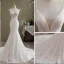 Sexy Simple Ivoire Trompette / Sirène Robe De Mariée 2021 Bretelles Spaghetti Sans Manches Dos Nu En Dentelle Fleur Cathedral Train Mariage