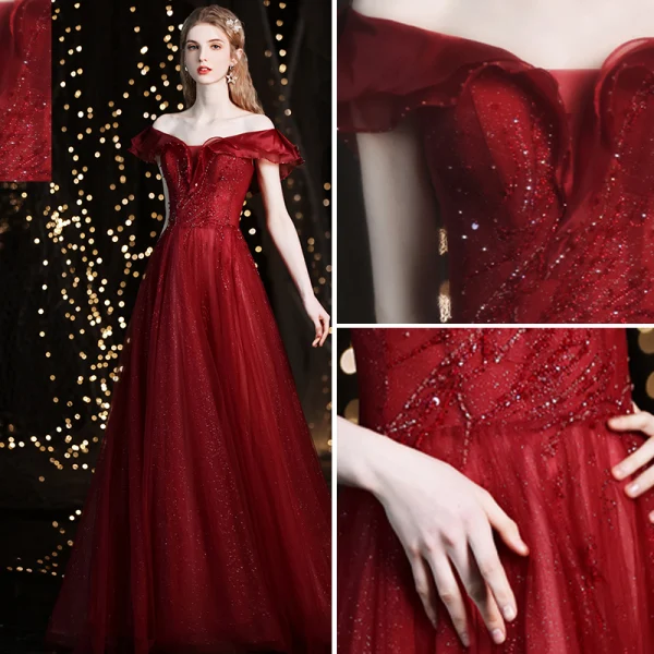 Luxury / Gorgeous Champagne Wedding Dresses 2018 Ball Gown Beading Rhinestone Spaghetti Straps Backless Sleeveless Royal Train Wedding