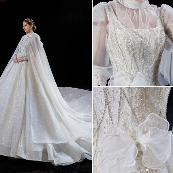 Élégant Bleu Robe De Soirée 2018 Princesse Appliques Noeud Bretelles Spaghetti Dos Nu Sans Manches Train De Balayage Robe De Ceremonie