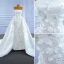Luxus / Herrlich Ivory / Creme Satin Perlenstickerei Perle Pailletten Brautkleider / Hochzeitskleider 2021 A Linie Bandeau Applikationen Ärmellos Rückenfreies Königliche Schleppe Hochzeit
