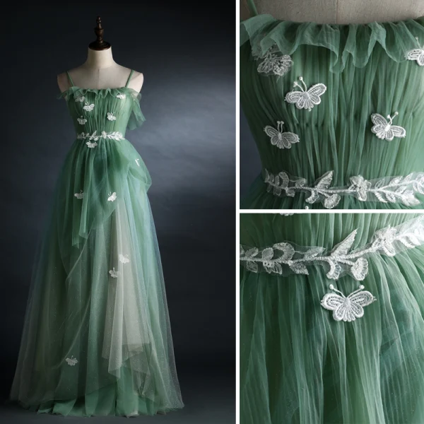 Chic / Belle Noire Robe De Soirée 2018 Princesse Transparentes En Dentelle Appliques Encolure Dégagée Manches Longues Longue Robe De Ceremonie