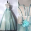 Abordable Bleu Ciel Robe De Bal 2018 Princesse En Dentelle Paillettes De l'épaule Dos Nu Manches Courtes Longue Robe De Ceremonie