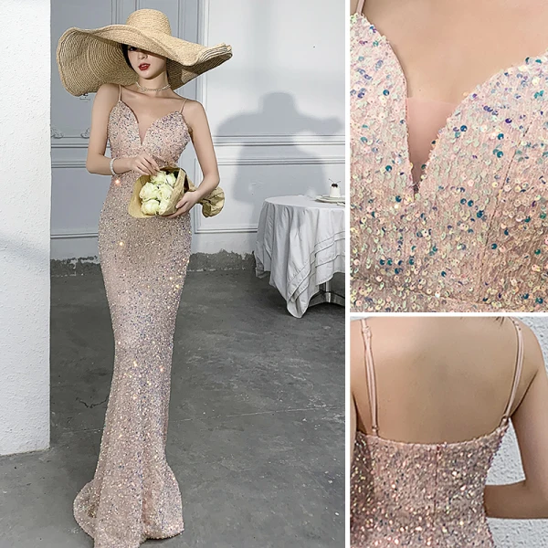 Chic / Belle Dégradé De Couleur Robe De Soirée 2018 Princesse En Dentelle Fleur Bustier Dos Nu Sans Manches Longue Robe De Ceremonie