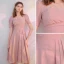 Modest / Simple Blushing Pink Homecoming Graduation Dresses 2021 A-Line / Princess Square Neckline Short Sleeve Tea-length Formal Dresses