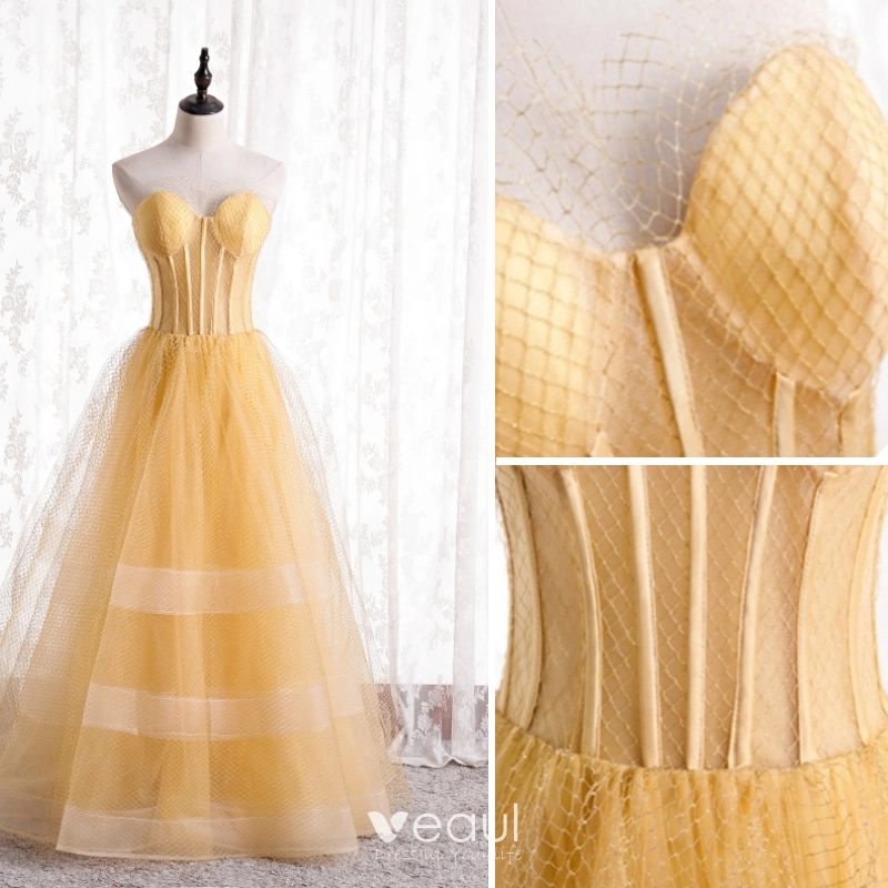 Elegant Flowy Corset Dress in Pastel Yellow