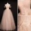 Chic / Beautiful Blushing Pink Prom Dresses 2021 A-Line / Princess Off-The-Shoulder Sleeveless Backless Beading Floor-Length / Long Prom Formal Dresses