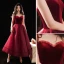 Chic Bordeaux Glitter Daim Robe De Bal 2021 Princesse Bretelles Spaghetti Sans Manches Dos Nu Longue Promo Robe De Ceremonie