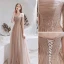 Charmant Rougissant Rose Robe De Soirée 2021 Princesse De l'épaule Perlage Étoile Paillettes 3/4 Manches Dos Nu Longue Robe De Ceremonie