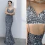 Sexy Glitter Oceaan Blauw Pailletten Avondjurken 2021 Trompet / Zeemeermin Spaghettibandjes Mouwloos Ruglooze Lange Gelegenheid Jurken