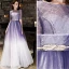 Modern / Fashion Gradient-Color Evening Dresses  2019 A-Line / Princess Beading Sequins Metal Sash Scoop Neck Short Sleeve Backless Floor-Length / Long Formal Dresses