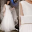 Modern / Fashion Ivory Evening Dresses  2019 A-Line / Princess Rhinestone Sash Glitter V-Neck Backless 1/2 Sleeves Floor-Length / Long Formal Dresses