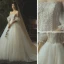 Luxury / Gorgeous Champagne Wedding Dresses 2019 A-Line / Princess Beading Pearl Strapless Backless Sleeveless Cathedral Train