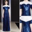 Sparkly Royal Blue Evening Dresses  2019 A-Line / Princess Sequins Scoop Neck Short Sleeve Floor-Length / Long Formal Dresses