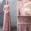 Chic / Beautiful Pearl Pink Evening Dresses  2019 A-Line / Princess Lace Beading Rhinestone Sequins Scoop Neck Sleeveless Floor-Length / Long Formal Dresses