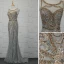 Luxury / Gorgeous Silver Handmade  Beading Evening Dresses  2019 Trumpet / Mermaid Crystal Sequins Rhinestone Tassel Scoop Neck Sleeveless Sweep Train Formal Dresses