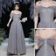 Modest / Simple Black Graduation Dresses 2018 A-Line / Princess Off-The-Shoulder Short Sleeve Backless Knee-Length Formal Dresses