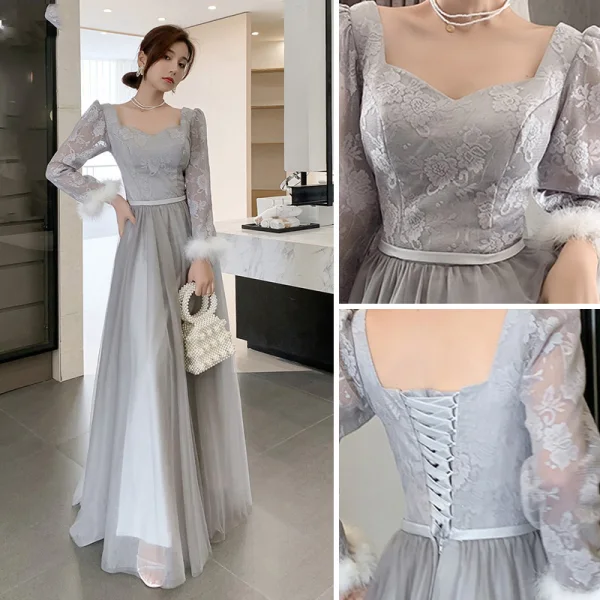 Modern / Fashion Burgundy Evening Dresses 2018 Trumpet / Mermaid Crystal Lace Flower High Neck Backless Sleeveless Sweep Train Formal Dresses
