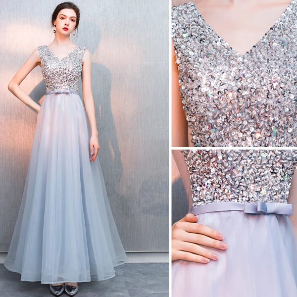 Chic / Beautiful Burgundy Evening Dresses 2019 A-Line / Princess Beading Sequins Bow V-Neck Backless Sleeveless Floor-Length / Long Formal Dresses
