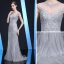 Luxury / Gorgeous Gold Evening Dresses  2019 Trumpet / Mermaid Scoop Neck Beading Sequins Pearl Crystal Rhinestone Sleeveless Sweep Train Formal Dresses